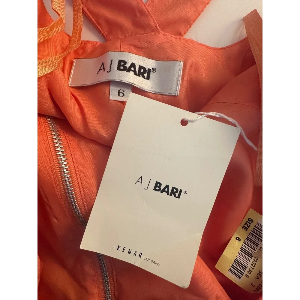 AJ Bari Women's Orange Beaded Crisscross Zip Front Vest Top Size 6